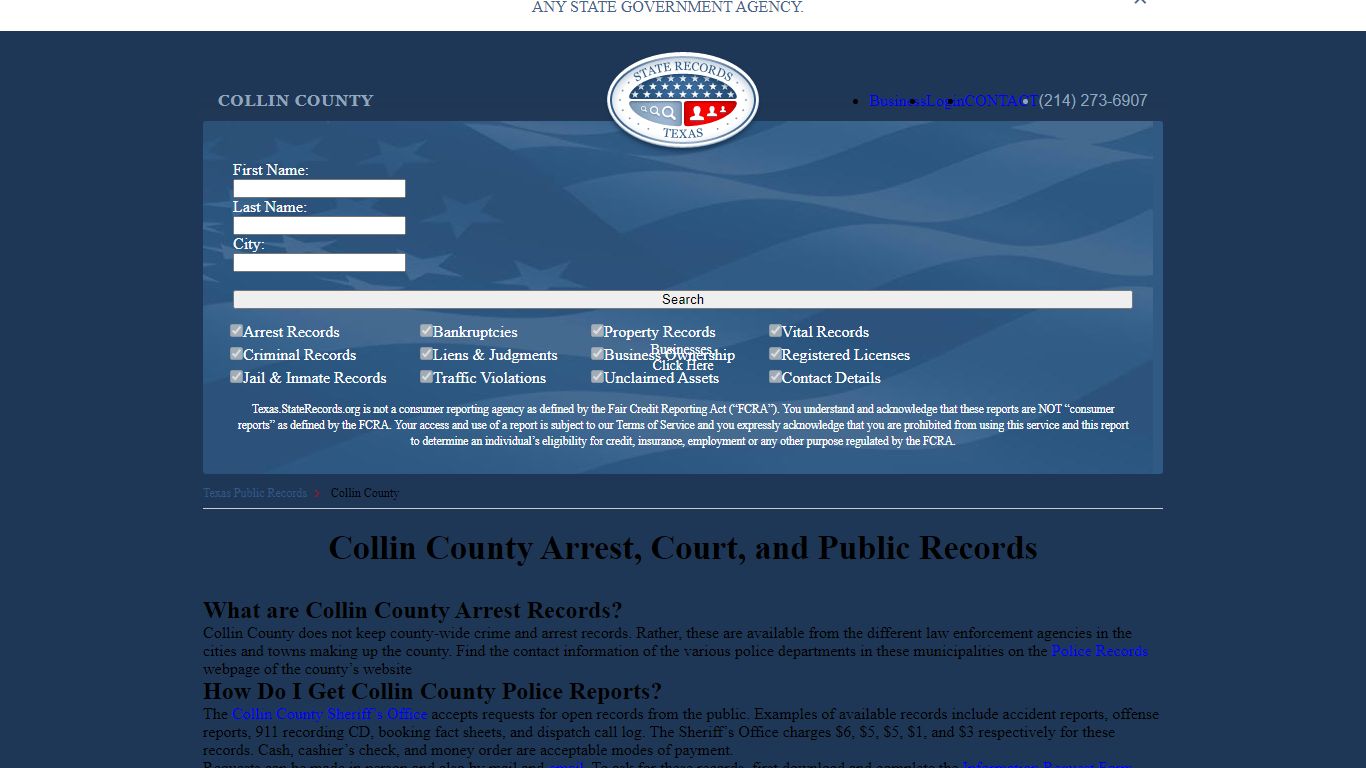 Collin County Arrest, Court, and Public Records